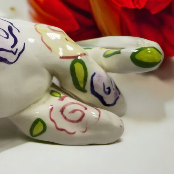 Whimsical White Cat Figure Colorful Swirls Signed By Amy LaCombe Annaco 2001 - Picture 11 of 13